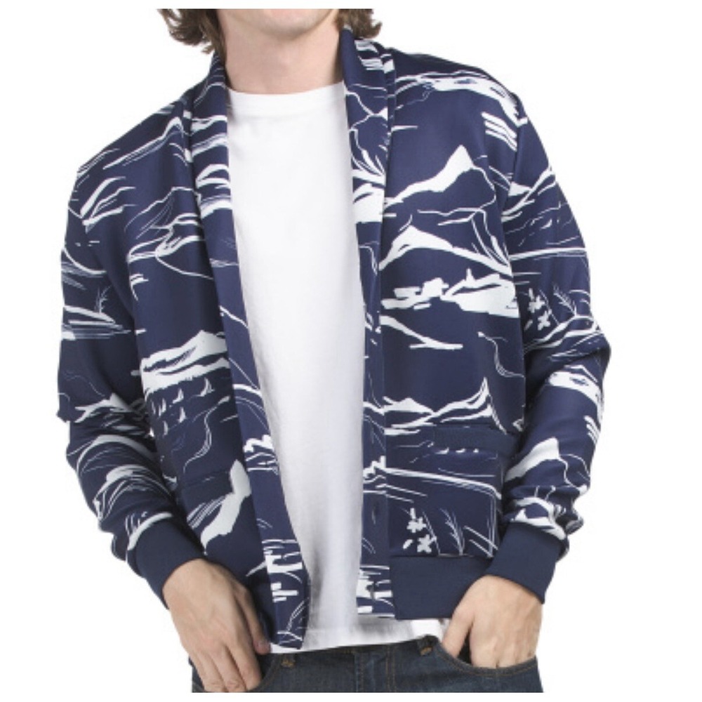 Greyson Lake Como Chene Shawl Cardigan XL Sweater Performance Golf Navy Blue NWT